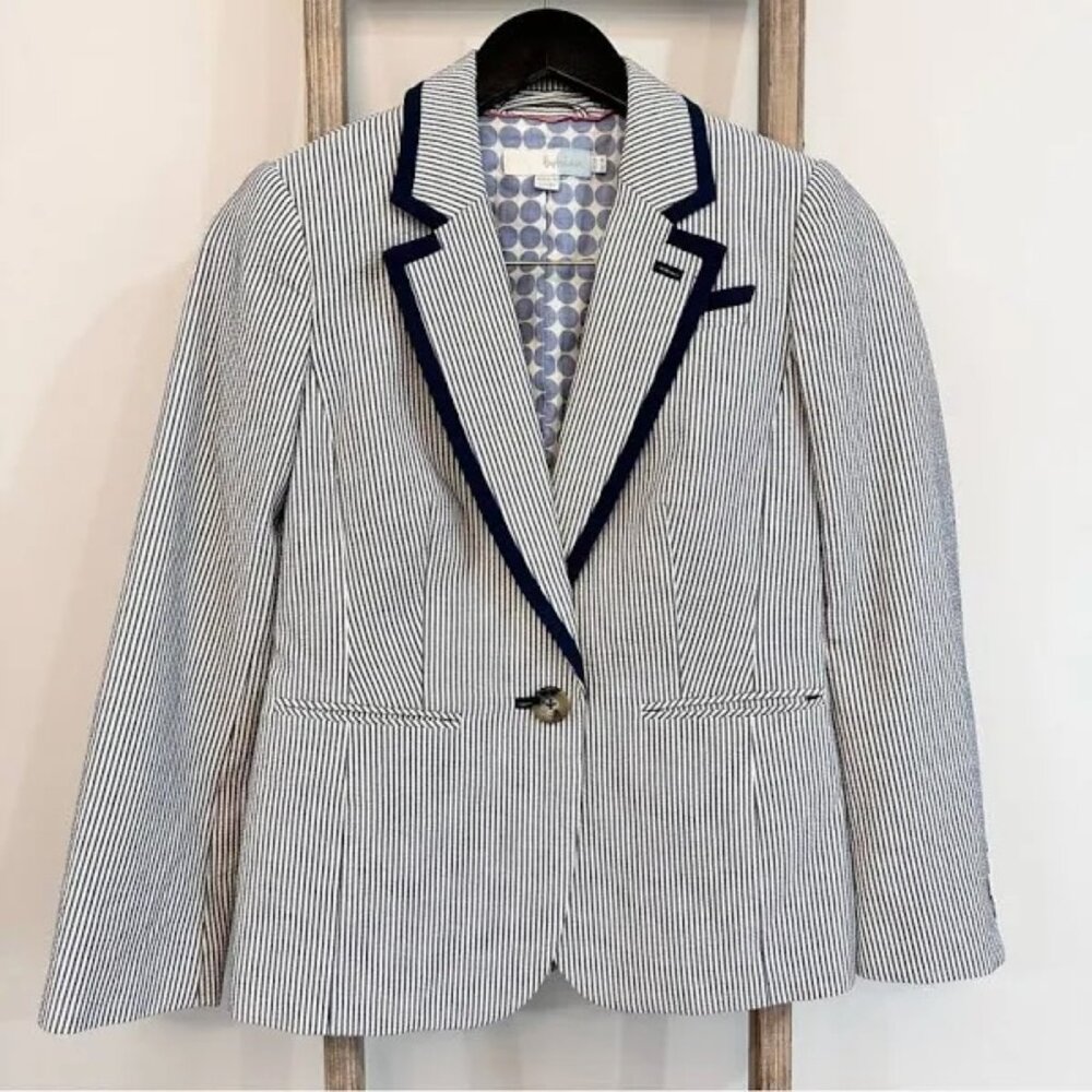 BODEN Blue/White Striped Blazer Size 2R